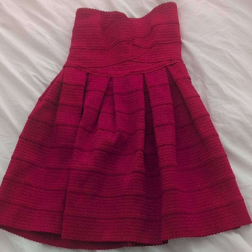 Elegant Strapless Red Dress